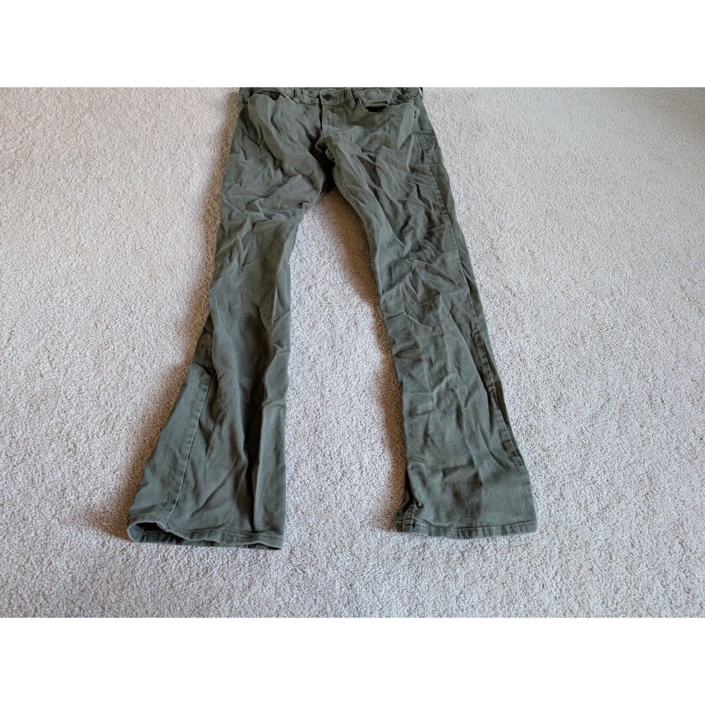 Buffalo David Bitton SAM-X Slim Straight Stretch Khaki Pants Green Gray 32x32